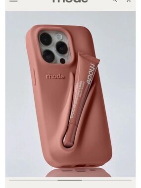 Rhode Matte Silicone iPhone Case with Lipstick Holder - Toast